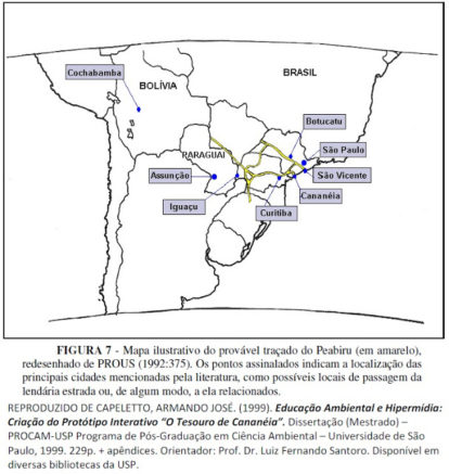 Mapa redesenhado de PROUS (1992:375). Reproduzido de Capeletto, Armando José (1999). Educação Ambiental e Hipermídia: Criação do Protótipo Interativo 