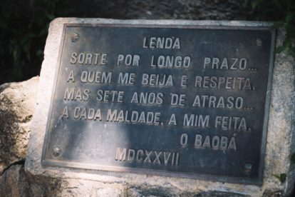 Placa fixada ao baobá Maria Gorda. (4) 
