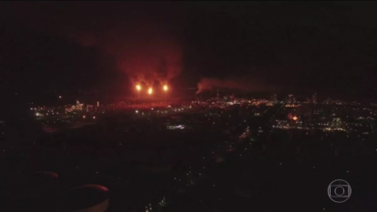 Explosão de um tanque da refinaria - Reprodução TV Globo (5)