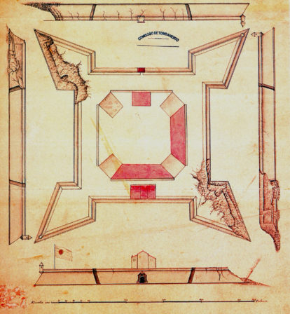 Planta e vistas da Fortaleza da Ilha de Itamaracá, construída em 1630 no litoral de Pernambuco. (3)