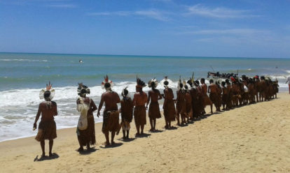 Cerimônia de inauguração da placa de Primeira Praia do Brasil(1)