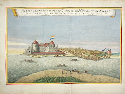 Vista do Castelo da Mina pelo lado noroeste a partir do rio. Atlas Blaeu van der Hem, séc. XVII. (4)
