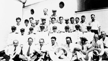 Tripulantes do primeiro navio a aportar nas terras que viriam a ser Fordlândia. (2)