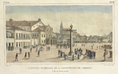Largo do Rocio, 1821, ao fundo o 