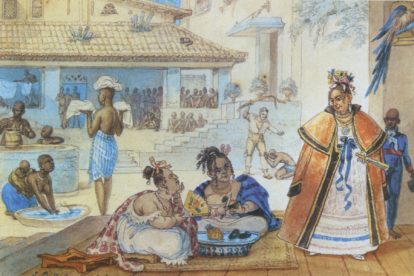 Interior de uma casa cigana. Jean-Baptiste Debret, c.1820 - Domínio Público (3)