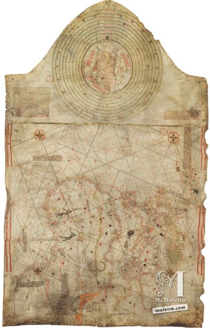 Carta marítima atribuída a Cristóvão Colombo. Estima-se que tenha sido produzida em 1492. (3)