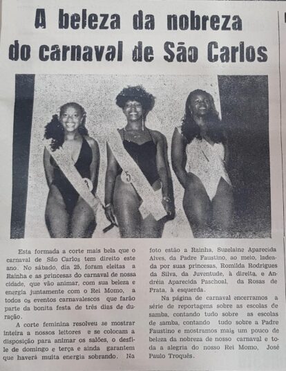 Rainha do Carnaval. Foto: São Carlos Antiga (3)